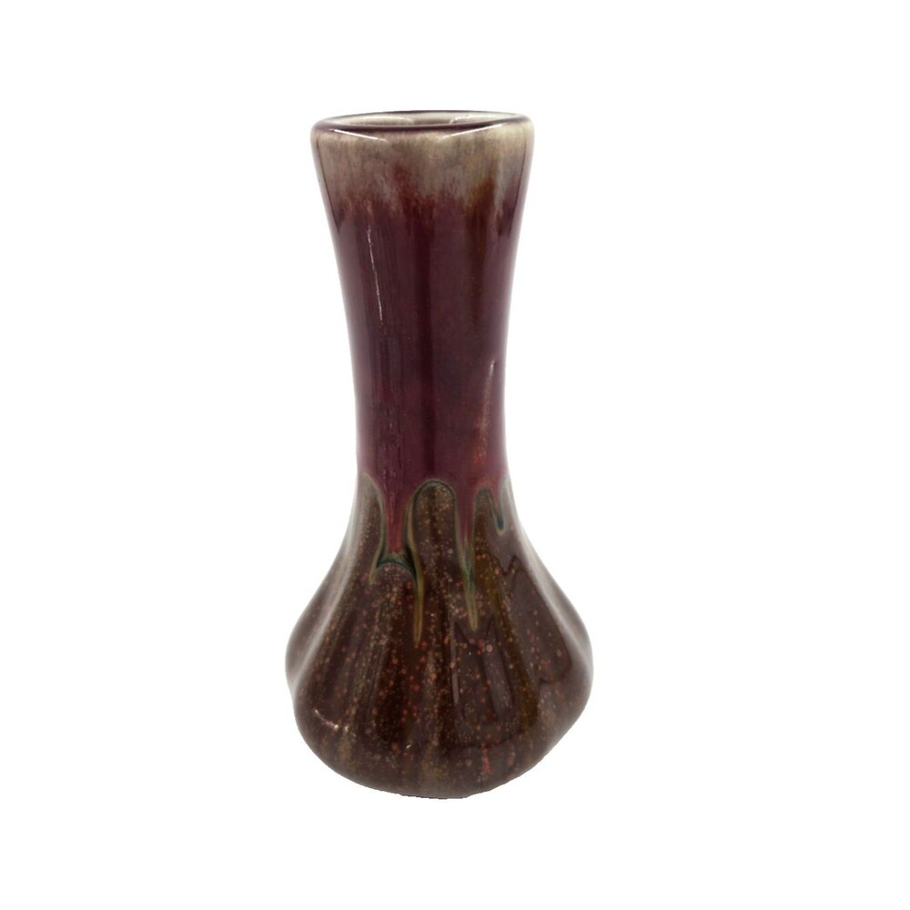 Hosley Potteries ART POTTERY Drip Glaze Vase DRIP GLAZE W SPECKLES UNIQUE!!